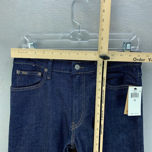 **SOLD**Polo Ralph Lauren Jeans Boys 18-20 Blue Sullivan Slim Dark Wash Stretch - Picture 7 of 15